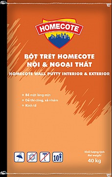 BỘT TRÉT TOA HOMECOTE NGOÀI TRỜI & TRONG NHÀ - 40KG